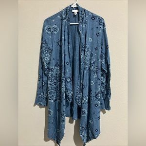 Denim & Co. Canyon Retreat Regular Open Front Cardigan - Blue (sz M) A590762